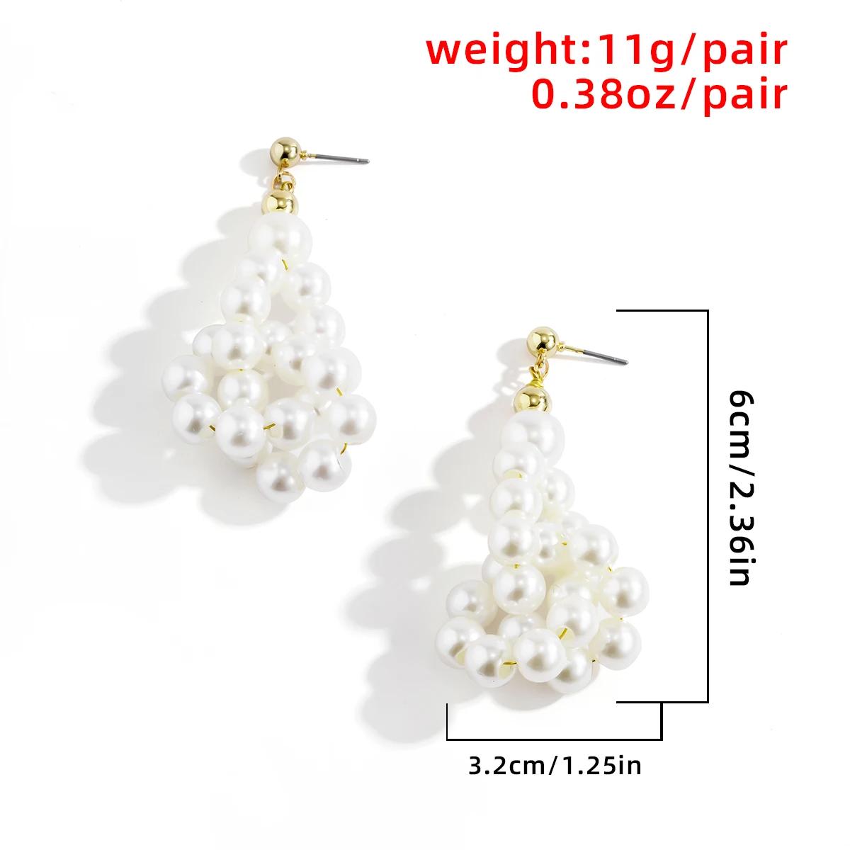 

Kpop Fashion Long Tassel Simulated Pearl Drop Earrings Big Bead Flower Knotted Petal Piercing Earrings for Women Wedding Jewelry