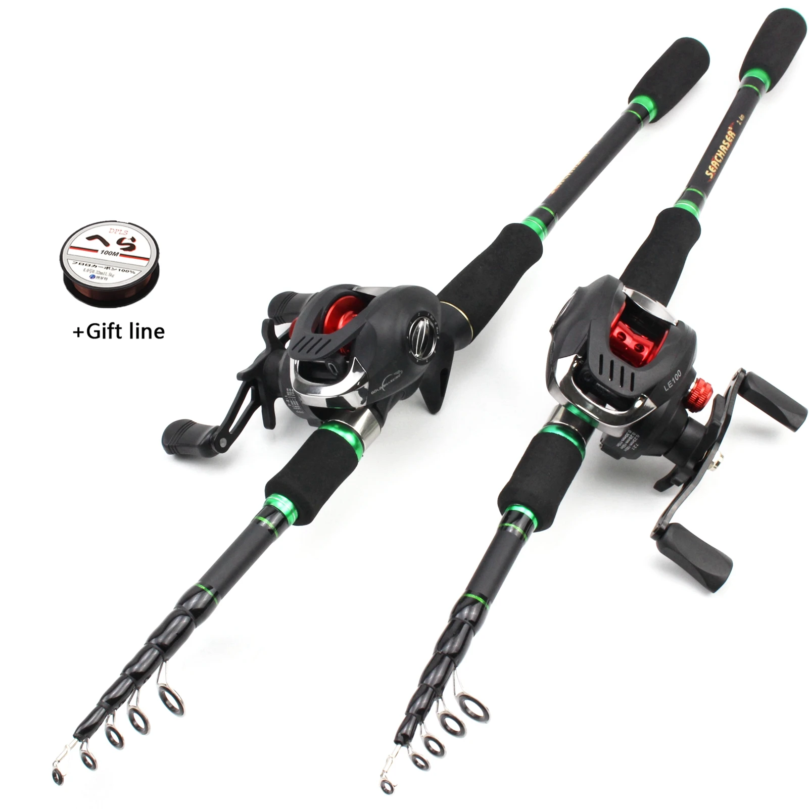 1.8M 2.1M 2.4M 2.7M Fishing rod with reel Casting Rod and Casting Reel set carbon lure fishing rod Lure Weight 7-28g M power
1.8M 2.1M 2.4M 2.7M Fishing rod with reel Casting Rod and Casting Reel set carbon lure fishing rod Lure Weight 7-28g M power