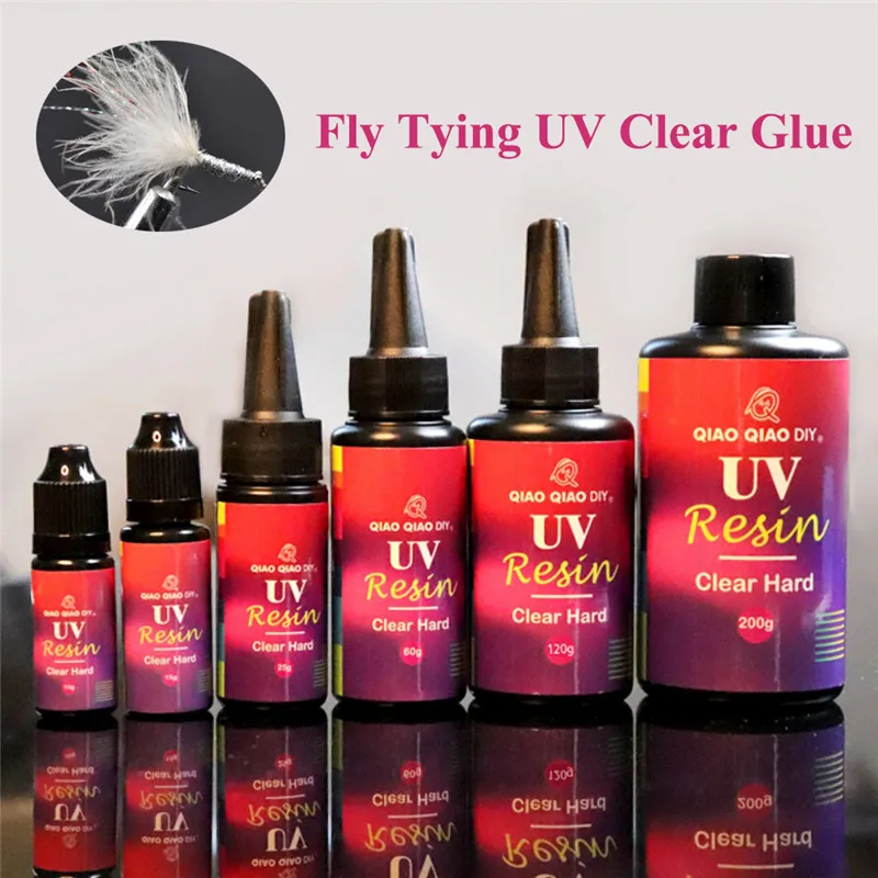 

10/15/25/60g UV clear Finish glue combo thin & thick instant cure super clear UV glue fly tying quick drying glue Silicone bait