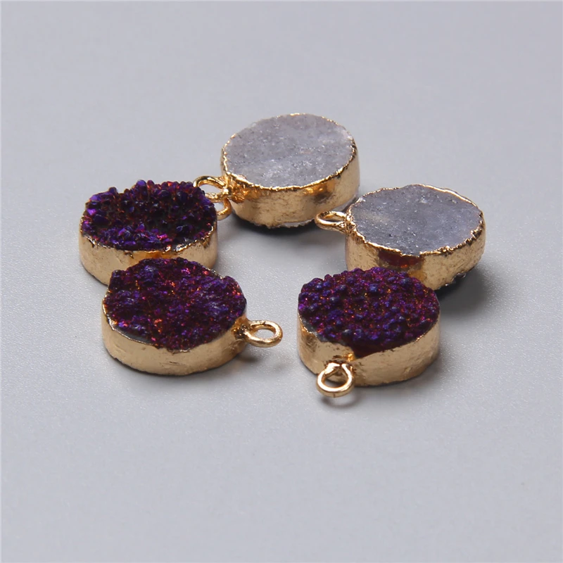 Colorful Round Druzy Crystal Charms Natural Gems Druzy Quartz Pendant Charms for Jewelry Making DIY Necklace Bracelets 2Pcs
Colorful Round Druzy Crystal Charms Natural Gems Druzy Quartz Pendant Charms for Jewelry Making DIY Necklace Bracelets 2Pcs