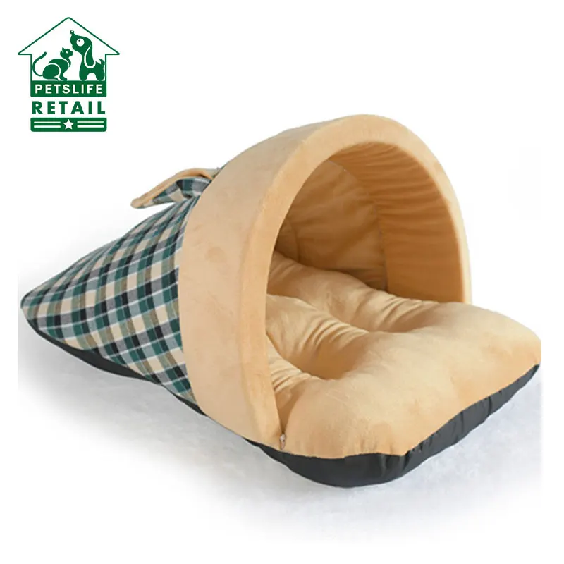 

Cute Pet Dog Cat Beds Creative Slipper Design Grid Soft Plush Cat Cushion Winter Warm Nest Winter Puppy Bed For Small Medium Dog