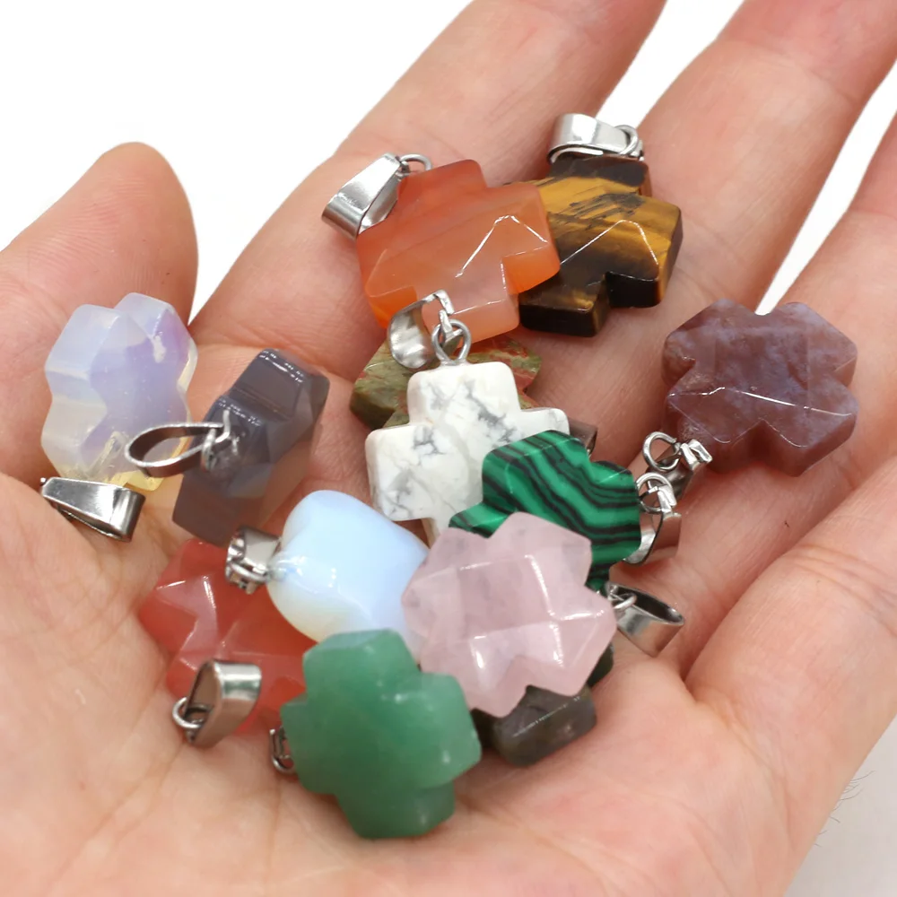 Natural Rose Quartzs Tiger Eye Stone Pendant Cross Shape Section Stone Pendant for Making DIY Jewelry Necklace Size 16x20mm
Natural Rose Quartzs Tiger Eye Stone Pendant Cross Shape Section Stone Pendant for Making DIY Jewelry Necklace Size 16x20mm