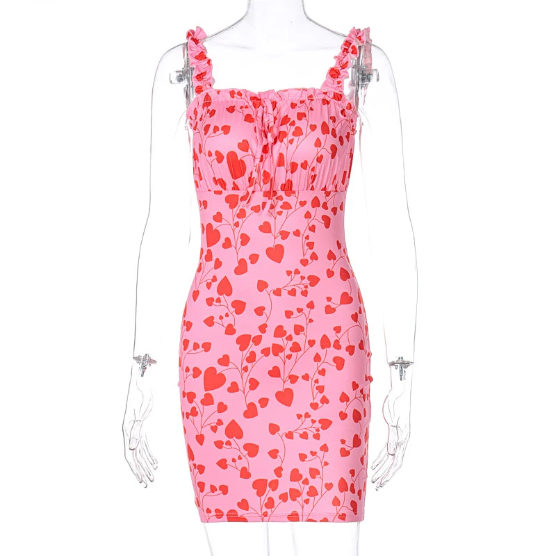 Pink Heart Print Mini Dress Women Strap Backless Slim Sweet Dresses Women 21 Summer Y2K Cute Fashion Bodycon Dress Female LD2004
Pink Heart Print Mini Dress Women Strap Backless Slim Sweet Dresses Women 21 Summer Y2K Cute Fashion Bodycon Dress Female LD2004