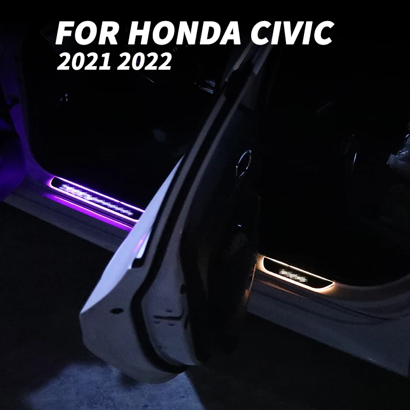 Door Welcome Pedal Threshold Strip Light Colorful LED Atmosphere Light For Honda Civic 11th Refit 2021 2022 Car Accessories
Door Welcome Pedal Threshold Strip Light Colorful LED Atmosphere Light For Honda Civic 11th Refit 2021 2022 Car Accessories