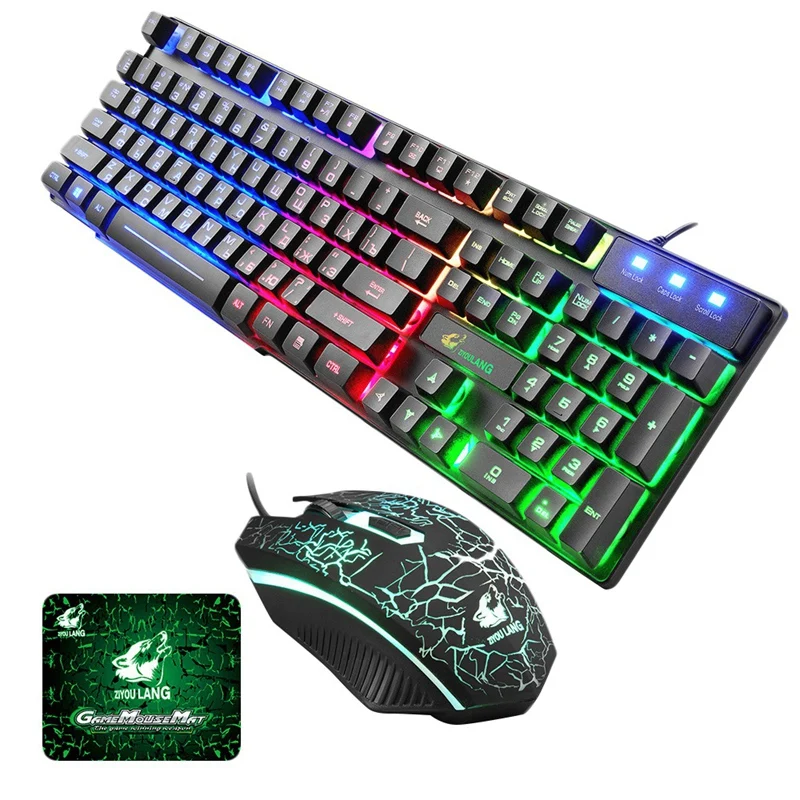 ZIYOU LANG Gaming Russian Keyboard And Mouse Set T5 Wired Led Rainbow Backlight Usb Ergonomic Colorful For Pc Laptop For Tablet
ZIYOU LANG Gaming Russian Keyboard And Mouse Set T5 Wired Led Rainbow Backlight Usb Ergonomic Colorful For Pc Laptop For Tablet