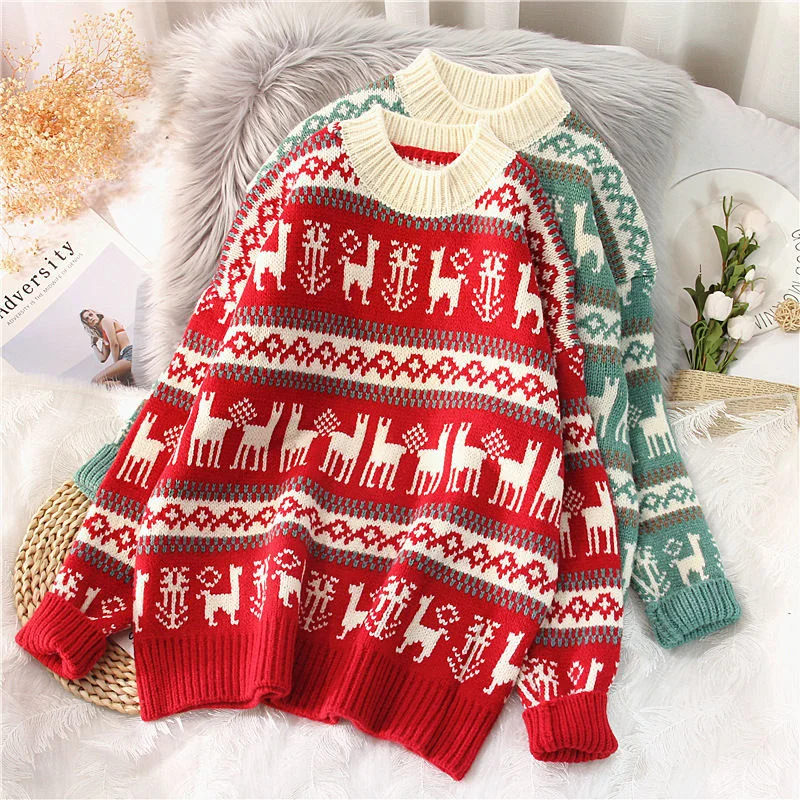 Christmas red deer sweater women's pullover loose 2021 autumn and winter new lazy style outer wear knitted top thickening
Christmas red deer sweater women's pullover loose 2021 autumn and winter new lazy style outer wear knitted top thickening