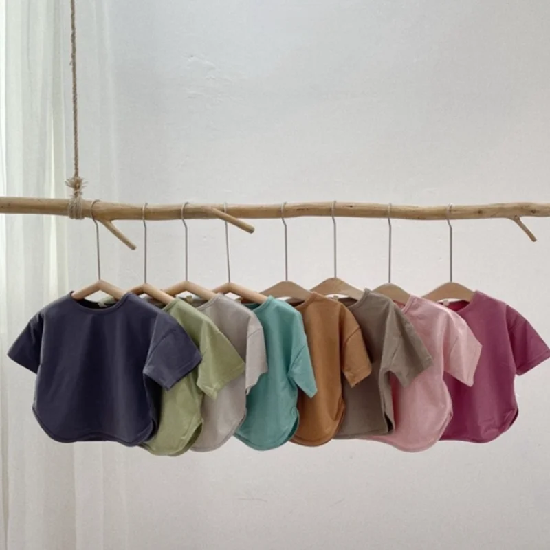 New Summer Korean Style Unisex Kids Candy Color Solid Color T-shirts Pure Color Casual Tops Toddlers Children Vest Tees
New Summer Korean Style Unisex Kids Candy Color Solid Color T-shirts Pure Color Casual Tops Toddlers Children Vest Tees