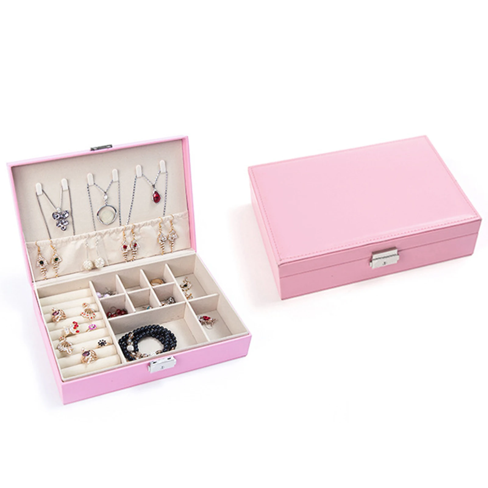Portable Jewelry Box Multifunctional Single/Double Layer PU Leather Jewelry Box Earrings Necklace Jewelry Storage Container Hold
Portable Jewelry Box Multifunctional Single/Double Layer PU Leather Jewelry Box Earrings Necklace Jewelry Storage Container Hold