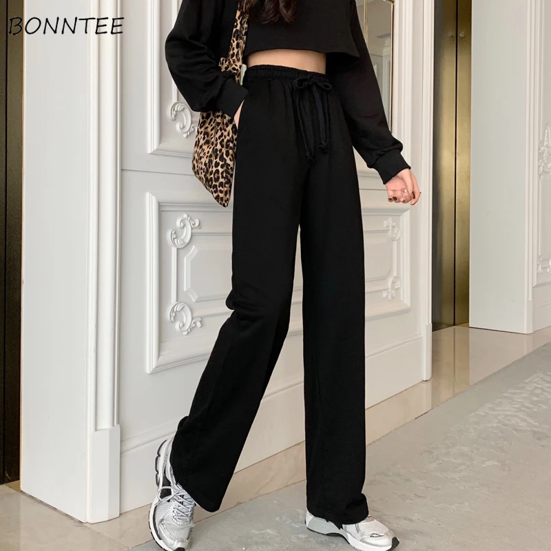 Simple Pants Women Solid Casual Fashion Full-length High Waist Pockets Korean Style Female Jogger Wide Leg Students All-match
Simple Pants Women Solid Casual Fashion Full-length High Waist Pockets Korean Style Female Jogger Wide Leg Students All-match