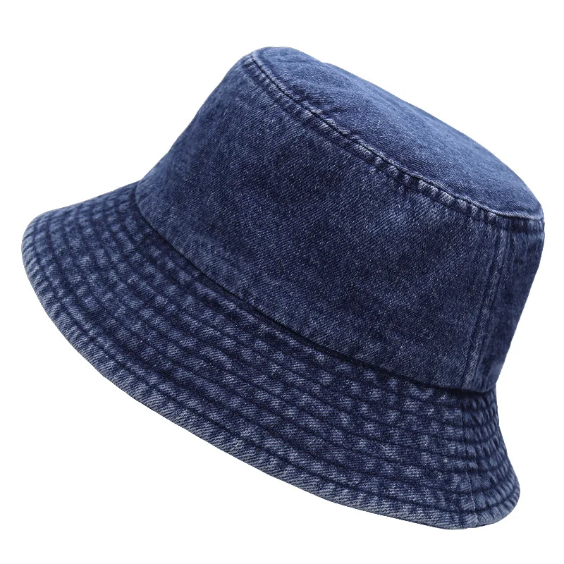 

Летняя джинсовая шляпа рыбака большого размера Мужская потертая старая Солнцезащитная шляпа женские плоские Панамы 55-58 см 58-62 см