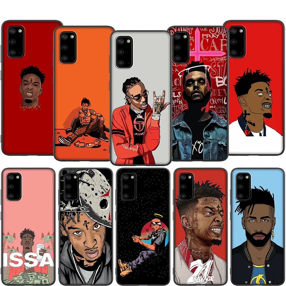 Мягкий чехол Lavaza 21 Savage для Samsung Note A3 A5 A6 A7 A8 A9 A10s A20s A30s A40s A50s 10 A70 8 9 J6 Plus | Мобильные