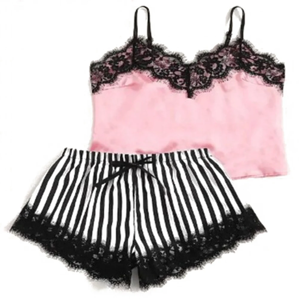 Women Home Clothes Two Piece Set Sexy Lace V-neck Suspender Top and Bow Elastic Loose Shorts
Women Home Clothes Two Piece Set Sexy Lace V-neck Suspender Top and Bow Elastic Loose Shorts