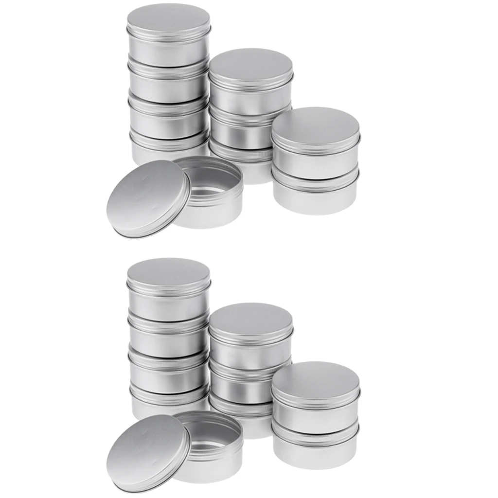 20 Pieces Aluminum Tins Cans - Round Storage Jars Screw Lids Metal Tins, Travel Tins Cosmetic Refillable Containers,150ml
20 Pieces Aluminum Tins Cans - Round Storage Jars Screw Lids Metal Tins, Travel Tins Cosmetic Refillable Containers,150ml