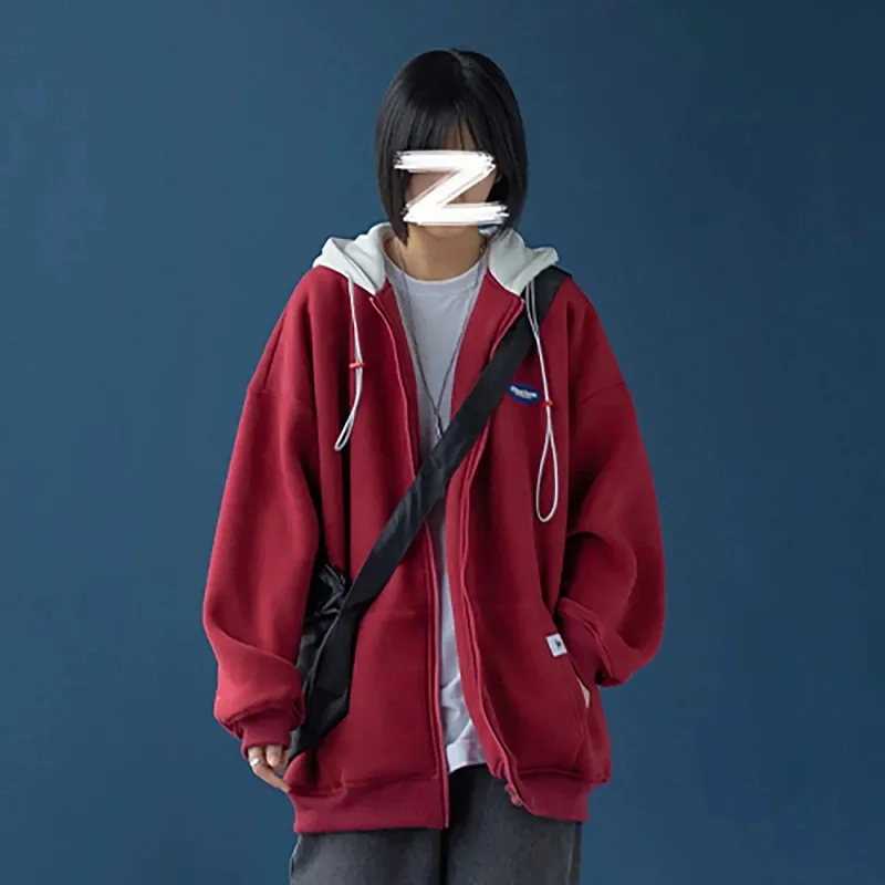 Autumn coat new loose baseball sweatshirt and winter plus velvet thick solid color multi-pocket hooded cardigan women's sweater
Autumn coat new loose baseball sweatshirt and winter plus velvet thick solid color multi-pocket hooded cardigan women's sweater