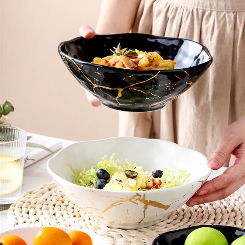 Nordic Style Creative Fruit Salad Bowl Ceramic Soup Bowl Household Large Hat Noodle Bowl Light Luxury Large Bowl Ramen Bowl
Nordic Style Creative Fruit Salad Bowl Ceramic Soup Bowl Household Large Hat Noodle Bowl Light Luxury Large Bowl Ramen Bowl
