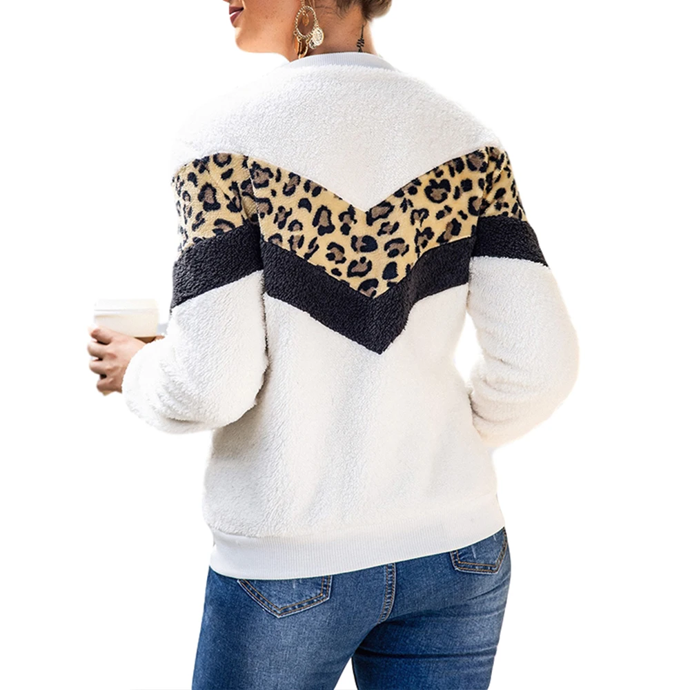 Fleece Sweatshirts Women Autumn Winter Coat Leopard Patchwork Zipper Long Sleeve Top Female Casual Sweatshirt Coat Female 2020
Fleece Sweatshirts Women Autumn Winter Coat Leopard Patchwork Zipper Long Sleeve Top Female Casual Sweatshirt Coat Female 2020