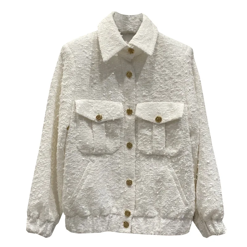 Spring Autumn 2021 New Designer Women's High quality pockets tweed jackets C586
Spring Autumn 2021 New Designer Women's High quality pockets tweed jackets C586