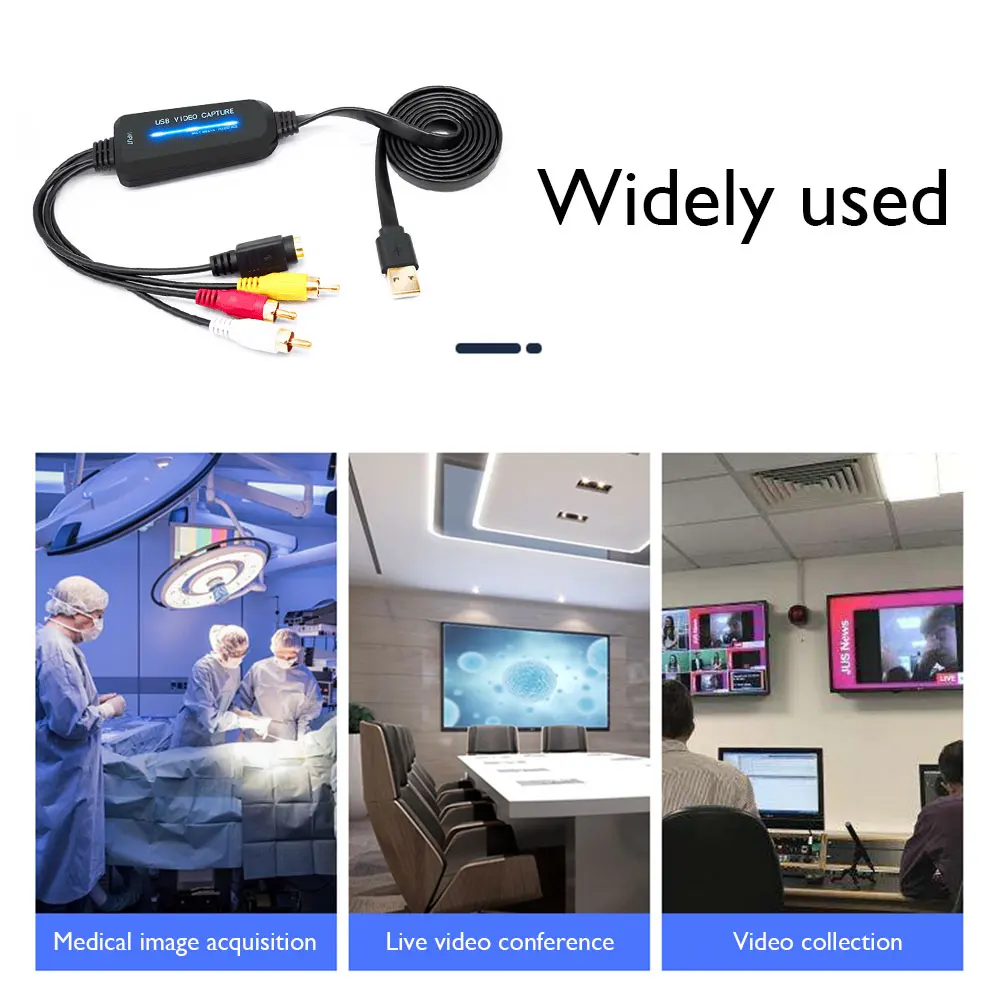 Video TV DVD VHS Audio Capture Adapter USB Video Converter Audio capture Card One Way Adapter PC Cable for TV DVD capture Device 
Video TV DVD VHS Audio Capture Adapter USB Video Converter Audio capture Card One Way Adapter PC Cable for TV DVD capture Device