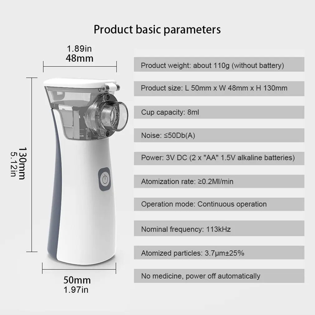 Portable Atomizer Adult Children Home Mini Silent Compressed Ultrasonic Atomizer Nebulizer
Portable Atomizer Adult Children Home Mini Silent Compressed Ultrasonic Atomizer Nebulizer