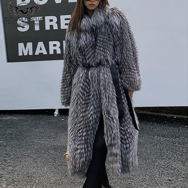 120cm Long Natural Silver Fox Fur Coats Women Luxury Winter Outwear Whole Skin Real Fox Fur Coat With Stand Collar Overcoats
120cm Long Natural Silver Fox Fur Coats Women Luxury Winter Outwear Whole Skin Real Fox Fur Coat With Stand Collar Overcoats