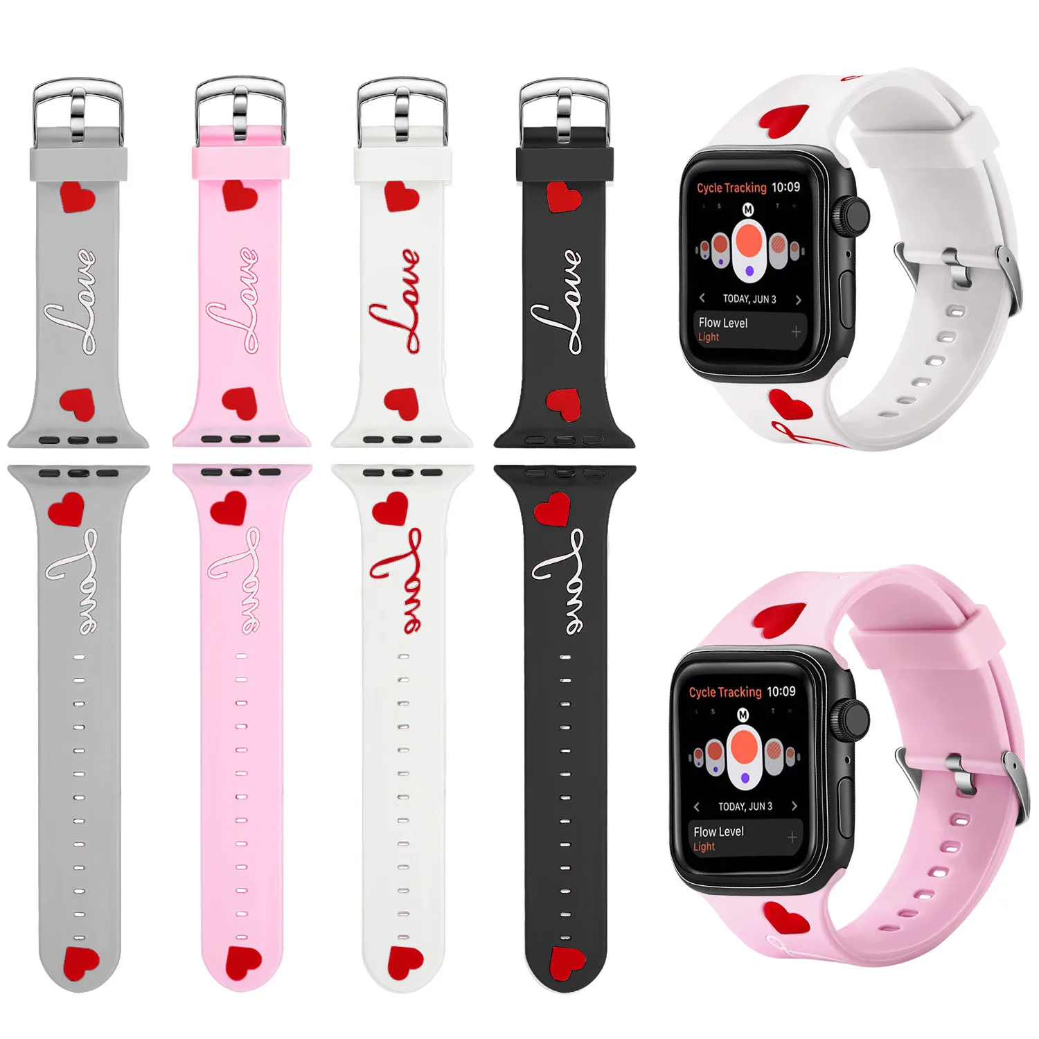 Ремешок для Apple Watch Series 4 3 2 1 ремешки iWatch мягкий силиконовый спортивный ремешок 38/40