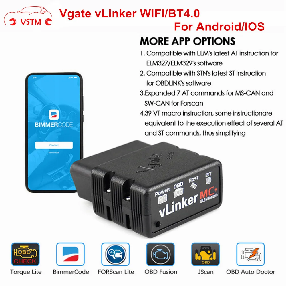 5pcs/lot Newest Vgate vLinker MC+ ELM327 wifi Car Scanner OBD2 Auto BT4.0-Wireless Diagnostic Tool for Android/IOS Free Shipping
5pcs/lot Newest Vgate vLinker MC+ ELM327 wifi Car Scanner OBD2 Auto BT4.0-Wireless Diagnostic Tool for Android/IOS Free Shipping