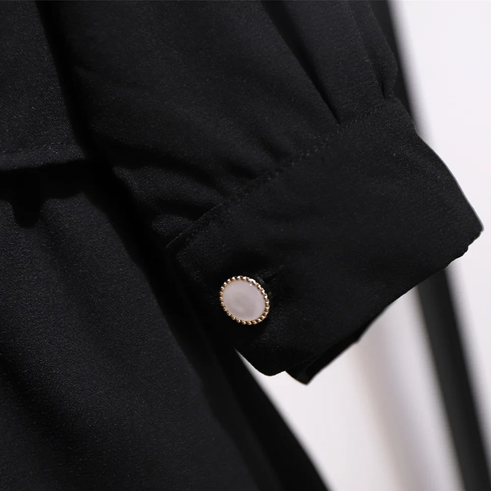 Vintage Casual Women Blouses Spring Autumn Black Irregulary Stand Collar Long Sleeve Buttons Pockets Ruffled Plus Size Shirts
Vintage Casual Women Blouses Spring Autumn Black Irregulary Stand Collar Long Sleeve Buttons Pockets Ruffled Plus Size Shirts