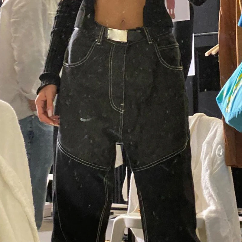 Vintage Streetwear Y2K Straight Jeans Women Harajuku Casual High Waist Cargo Pants Retro Fashion Punk Outfits 90s Cuteandpsycho
Vintage Streetwear Y2K Straight Jeans Women Harajuku Casual High Waist Cargo Pants Retro Fashion Punk Outfits 90s Cuteandpsycho