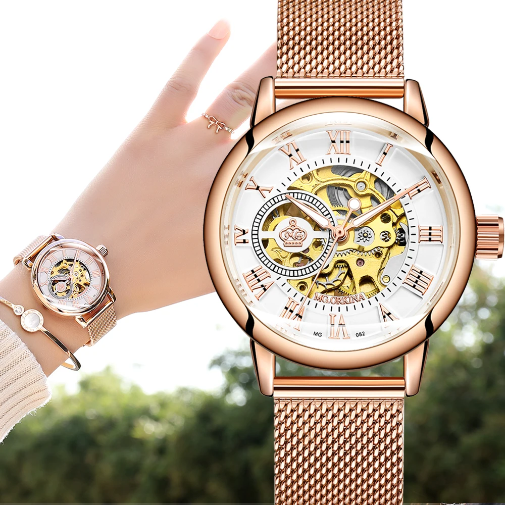 New Fashion Luxury Brand Skeleton Women Mechanical Watch Female Clock Automatic Mechanical Watches For Women Silver Montre Femme
New Fashion Luxury Brand Skeleton Women Mechanical Watch Female Clock Automatic Mechanical Watches For Women Silver Montre Femme