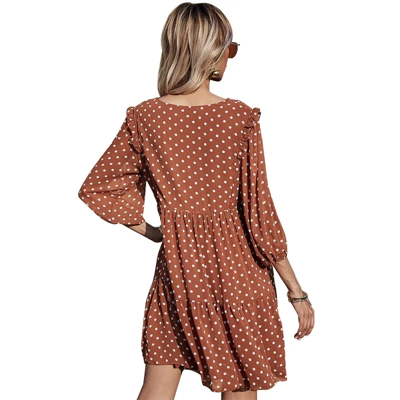 Polka Dot Chiffon Mini Dress Women Fashion V-neck Three Quarter Sleeve Plus Size Dresses Female Casual Boho Beach Dress Vestidos
Polka Dot Chiffon Mini Dress Women Fashion V-neck Three Quarter Sleeve Plus Size Dresses Female Casual Boho Beach Dress Vestidos