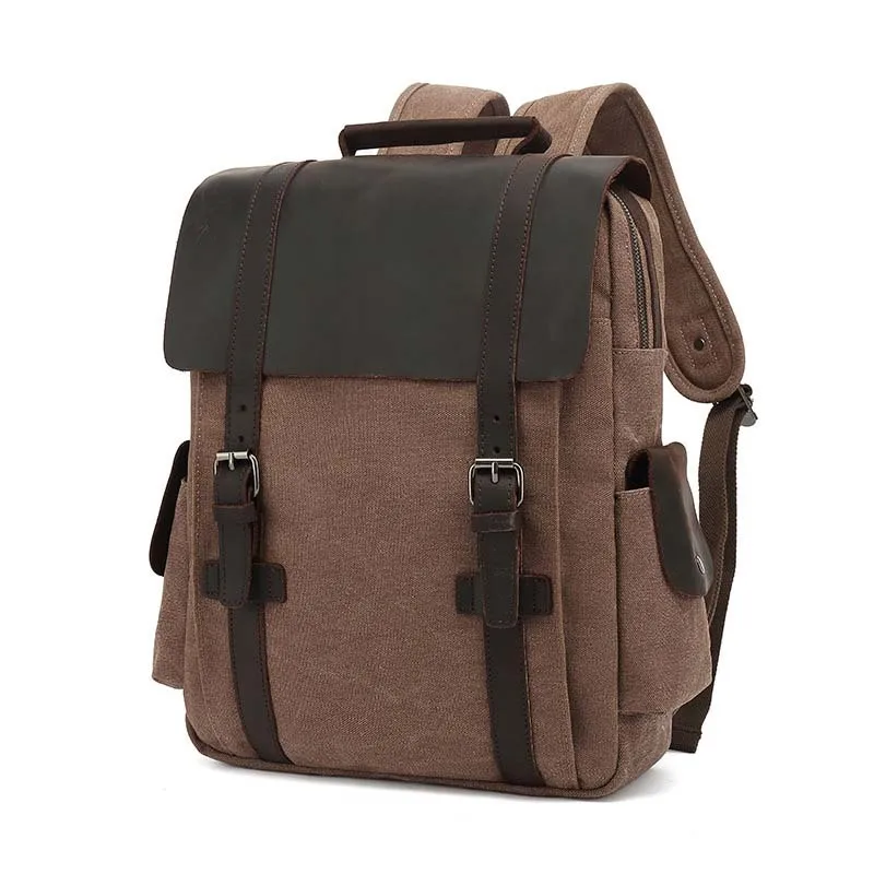 Vintage Canvas Backpack Leather Trim Casual Big Capacity Waterproof Bookbag Men Women Laptop Travel Rucksack
Vintage Canvas Backpack Leather Trim Casual Big Capacity Waterproof Bookbag Men Women Laptop Travel Rucksack