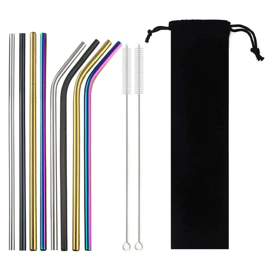 18/10 Stainless Steel Reusable Straws Gold Drinking Straw Set Mteal Straw Coffee Party Bar Straw With Cleaner Brush Portable Bag
18/10 Stainless Steel Reusable Straws Gold Drinking Straw Set Mteal Straw Coffee Party Bar Straw With Cleaner Brush Portable Bag