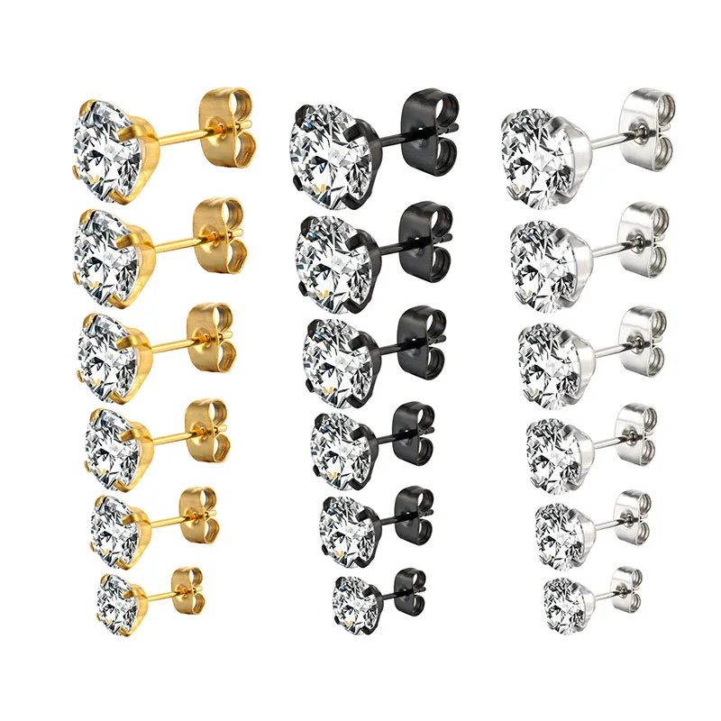 1 Pair Classic Stainless Stee Stud Earrings For Women Zircon Ear Piercing Surgical Steel Ear Jewelry for Men Boys Women Girls
1 Pair Classic Stainless Stee Stud Earrings For Women Zircon Ear Piercing Surgical Steel Ear Jewelry for Men Boys Women Girls