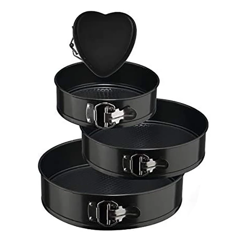 Форма для торта, 4 шт. (4/7/9/10 дюйма), 1 сердце и 3 круглых, герметичная антипригарная жаропрочная посуда, сковорода для чизкейка со съемным дном 
Форма для торта, 4 шт. (4/7/9/10 дюйма), 1 сердце и 3 круглых, герметичная антипригарная жаропрочная посуда, сковорода для чизкейка со съемным дном