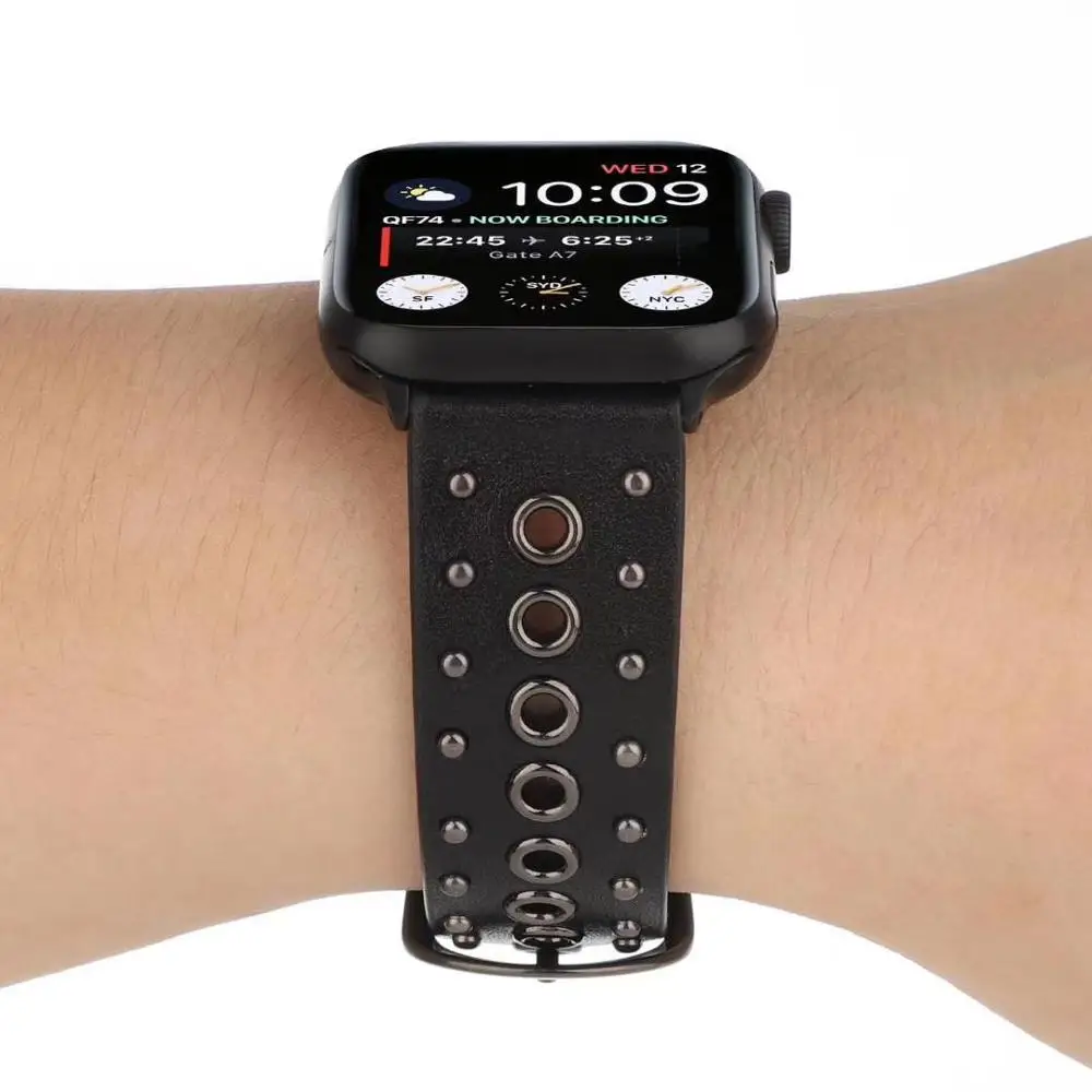 Leather Watch Band for Apple Watch Series 6 SE 5 4 3 iwatch Strap 38mm 40mm 42mm 44mm Wrist Bracelet with Reivet Punk Belt.
Leather Watch Band for Apple Watch Series 6 SE 5 4 3 iwatch Strap 38mm 40mm 42mm 44mm Wrist Bracelet with Reivet Punk Belt.