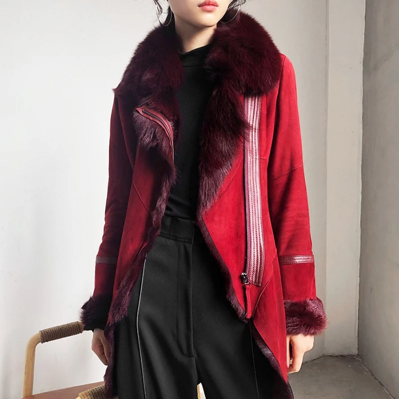 rf2034 Women Genuine Leather Jacket Real Fox Fur Collar Sheepskin Jacket Women Shearling Coat Real Leather Jacket
rf2034 Women Genuine Leather Jacket Real Fox Fur Collar Sheepskin Jacket Women Shearling Coat Real Leather Jacket