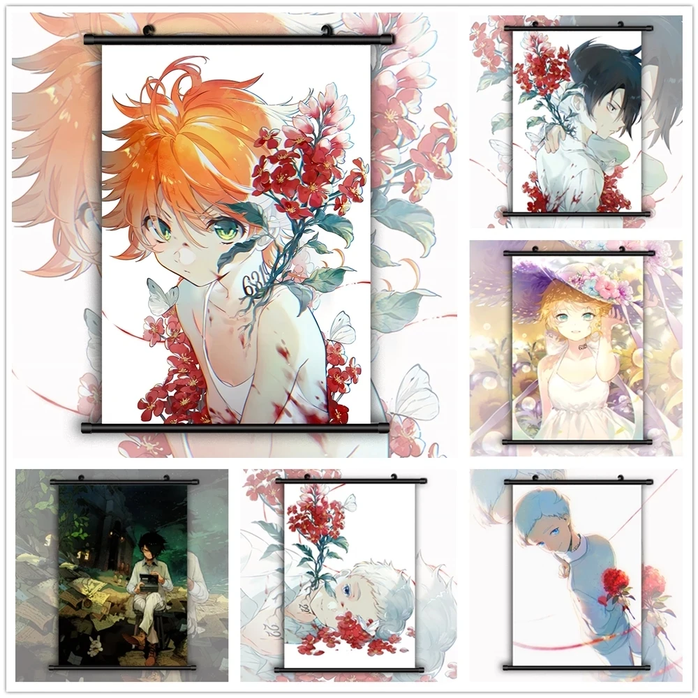 Картина на холсте, Настенная картина, картина Yakusoku No Neverland Emma, плакат, домашний декор, аниме, Пластиковые Висячие свитки для гостиной
Картина на холсте, Настенная картина, картина Yakusoku No Neverland Emma, плакат, домашний декор, аниме, Пластиковые Висячие свитки для гостиной