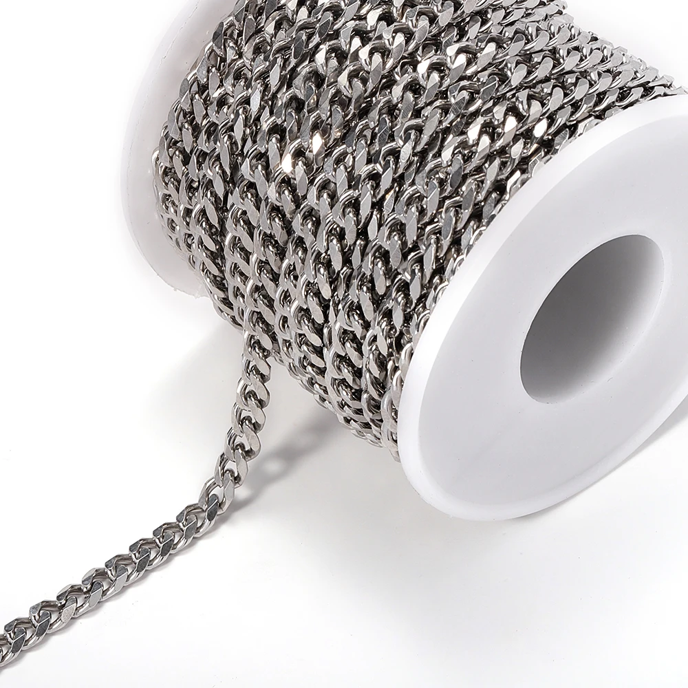 100cm 5/6mm Stainless Steel Chain Cuban Link Bulk Jewelry Chains DIY Necklace Bracelet Accessories For Jewelry Making Findings
100cm 5/6mm Stainless Steel Chain Cuban Link Bulk Jewelry Chains DIY Necklace Bracelet Accessories For Jewelry Making Findings