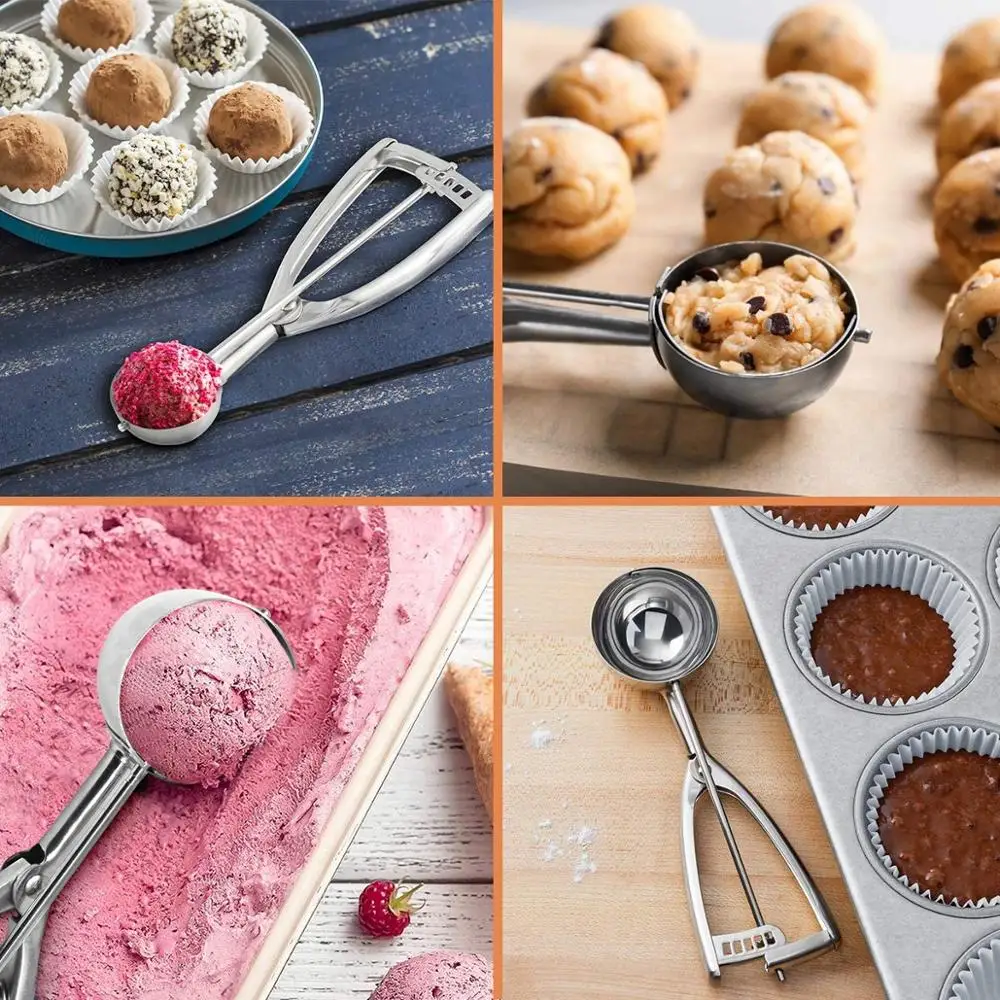 3pc Ice Cream Scoop Kitchen Tools 304 Stainless Steel Spring Handle Mash Potato Watermelon Ball Scoop Home Kitchen Accessories
3pc Ice Cream Scoop Kitchen Tools 304 Stainless Steel Spring Handle Mash Potato Watermelon Ball Scoop Home Kitchen Accessories