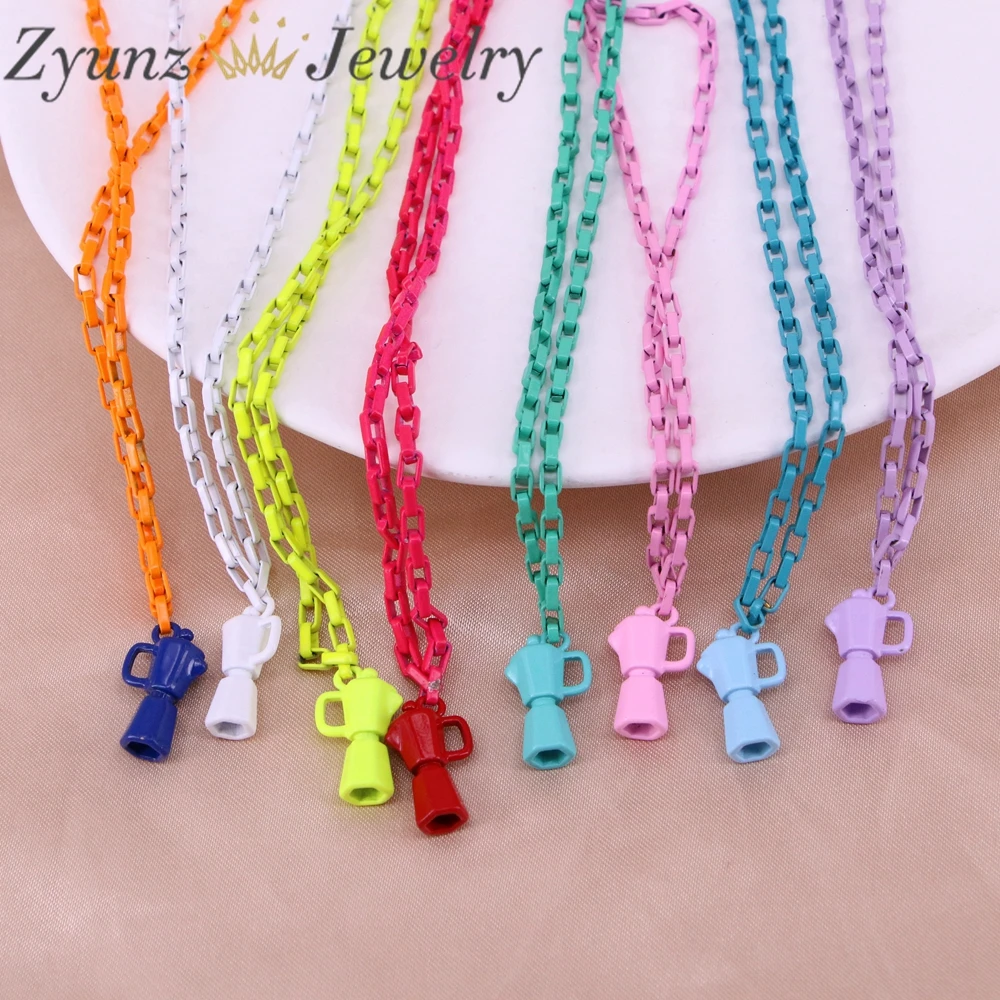5PCS, Fashion Vintage Charm Enamel Bottle Pendant Necklace Colorful Drink Cup Jewelry with Link Chain Necklace
5PCS, Fashion Vintage Charm Enamel Bottle Pendant Necklace Colorful Drink Cup Jewelry with Link Chain Necklace