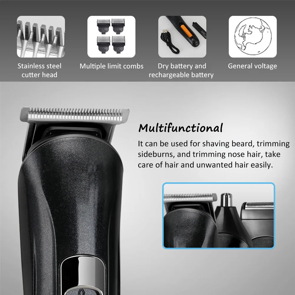 Men Hair Clipper Set Beard Trimmer Multifunctional Travel Cordless Grooming USB Rechargeable Mustache Limit Comb Professional
Men Hair Clipper Set Beard Trimmer Multifunctional Travel Cordless Grooming USB Rechargeable Mustache Limit Comb Professional