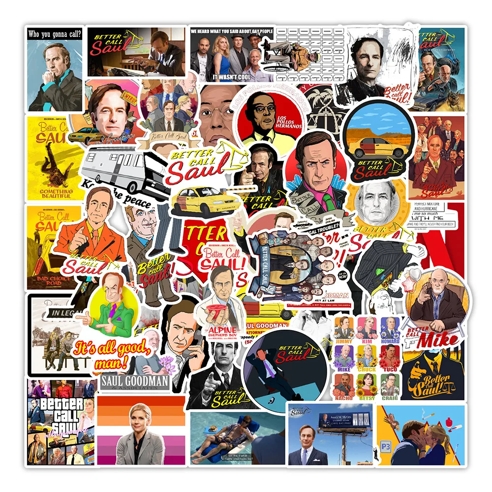 Наклейки 50 шт./лот TV Series Better Call Saul Классическая драматическая наклейка на ноутбук