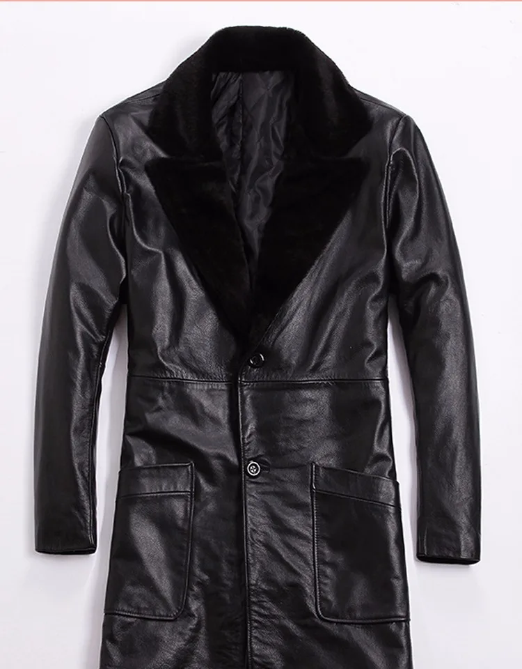 Winter Plus Size Classic Men Warm Slim Leather Jackets Mens Cowskin Casual Business Long Jacket Wool Sales
Winter Plus Size Classic Men Warm Slim Leather Jackets Mens Cowskin Casual Business Long Jacket Wool Sales