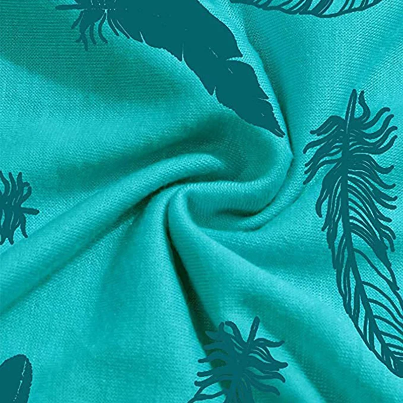 Summer round neck feather print simple loose women's vest top T-shirt
Summer round neck feather print simple loose women's vest top T-shirt