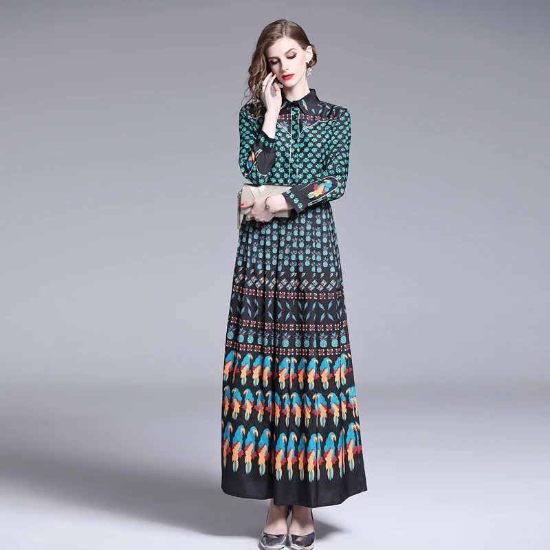Runway Designer 2021 Spring High Quality Shirt Dresses Women Long Sleeve Party Robe Fashion Print Beach Holiday Maxi Dresses
Runway Designer 2021 Spring High Quality Shirt Dresses Women Long Sleeve Party Robe Fashion Print Beach Holiday Maxi Dresses