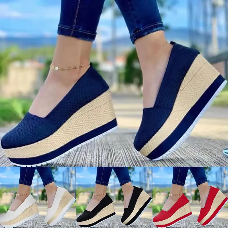 Spring Wedge Woman Shoes Flats Platform Sneakers Ladies Comfort Loafers Slip On Casual Shoes Flock Thick Bottom Shoes 2021 
Spring Wedge Woman Shoes Flats Platform Sneakers Ladies Comfort Loafers Slip On Casual Shoes Flock Thick Bottom Shoes 2021