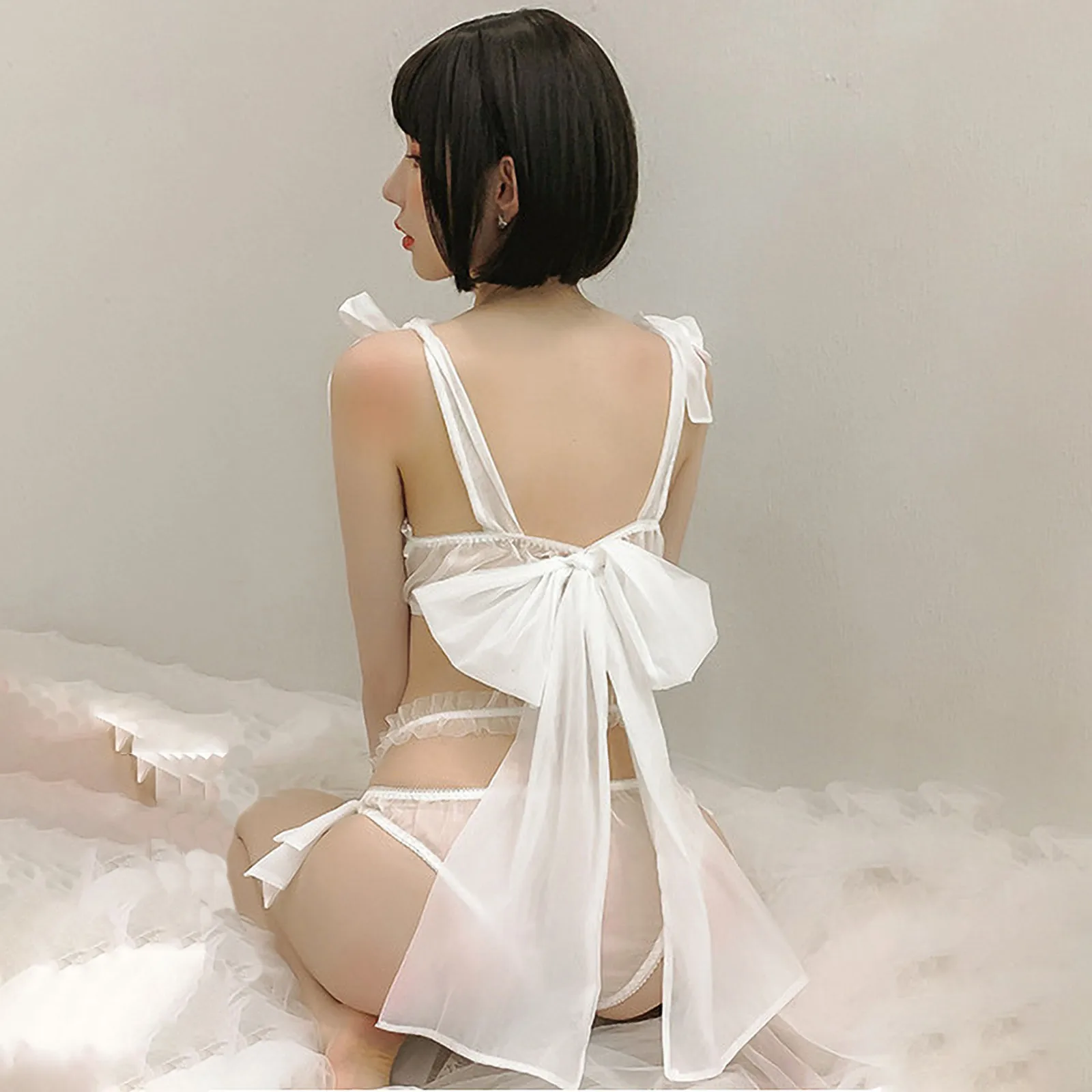 Kawaii Lace Top for Women Black and White Bow Bra Sexy Lingerie Erotic See Through Bra and Panties Push Up Set for Lolita
Kawaii Lace Top for Women Black and White Bow Bra Sexy Lingerie Erotic See Through Bra and Panties Push Up Set for Lolita