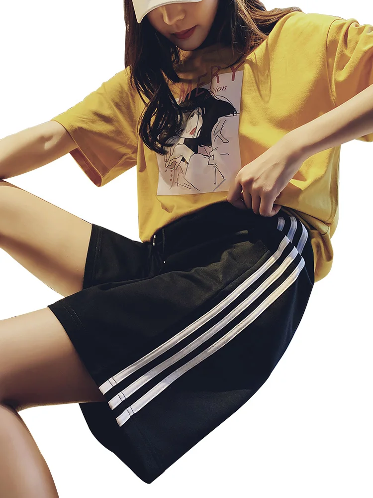 Sports shorts women's summer fashion wear running Korean leisure high waist BF pant straight tube Capris
Sports shorts women's summer fashion wear running Korean leisure high waist BF pant straight tube Capris