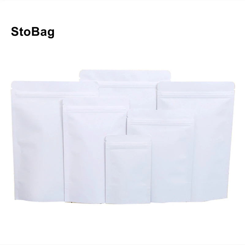 StoBag 50pcs White Stand-up Bag With Inneer Aluminum Self Sealing Ziplock Bag Cold Food Agricultural Product
StoBag 50pcs White Stand-up Bag With Inneer Aluminum Self Sealing Ziplock Bag Cold Food Agricultural Product