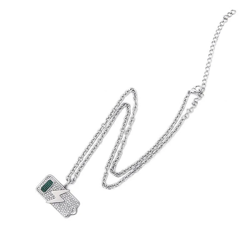 Titanium Steel Rhinestone Battery Lightning Necklace Original Design Sense Rap Hip-Hop Color Choker Niche Accessories
Titanium Steel Rhinestone Battery Lightning Necklace Original Design Sense Rap Hip-Hop Color Choker Niche Accessories